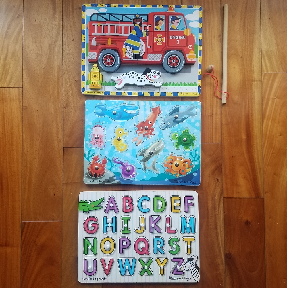 LOT of 3 Melissa & Doug Puzzles